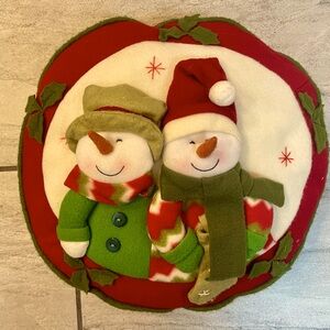 Snowman Decorative Round Pillow